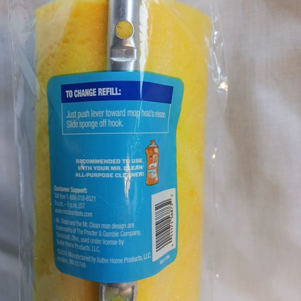 Mr Clean Roller Mop Replacement Head Yellow Sponge New